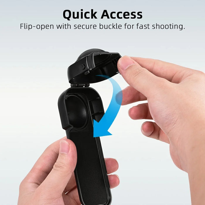 FLYMILE For Insta360 X5 Action Camera Anti Scratch Plastic Lens Cap Flip Lens Protective Cover - Blue - 6