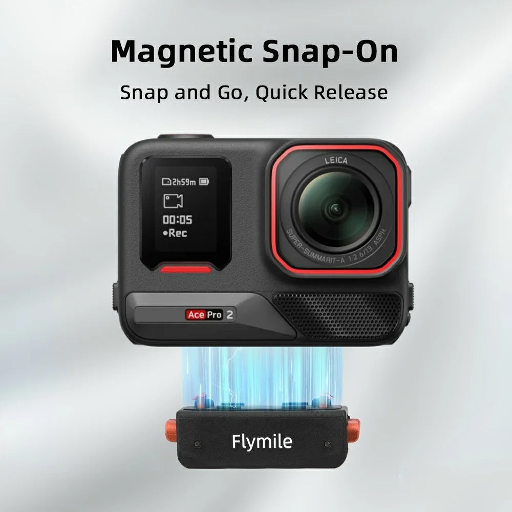 FLYMILE Quick Release 1 / 4 Base for Insta360 Ace Pro 2 / Ace Pro / Ace / X5 / X4 / X3 / X2 Magnetic Snap On Dual Locking System - 3
