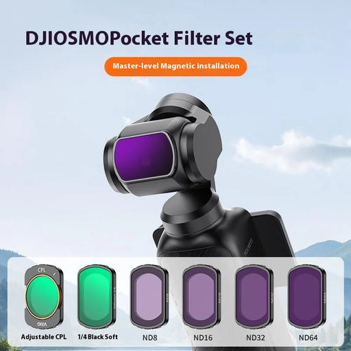 VRIG FT-04 6Pcs for DJI Osmo Pocket 3 Filters Magnetic CPL 1 / 4 Black Soft ND8 / 16 / 32 / 64 Optical Glass Camera Lens Filter - 2