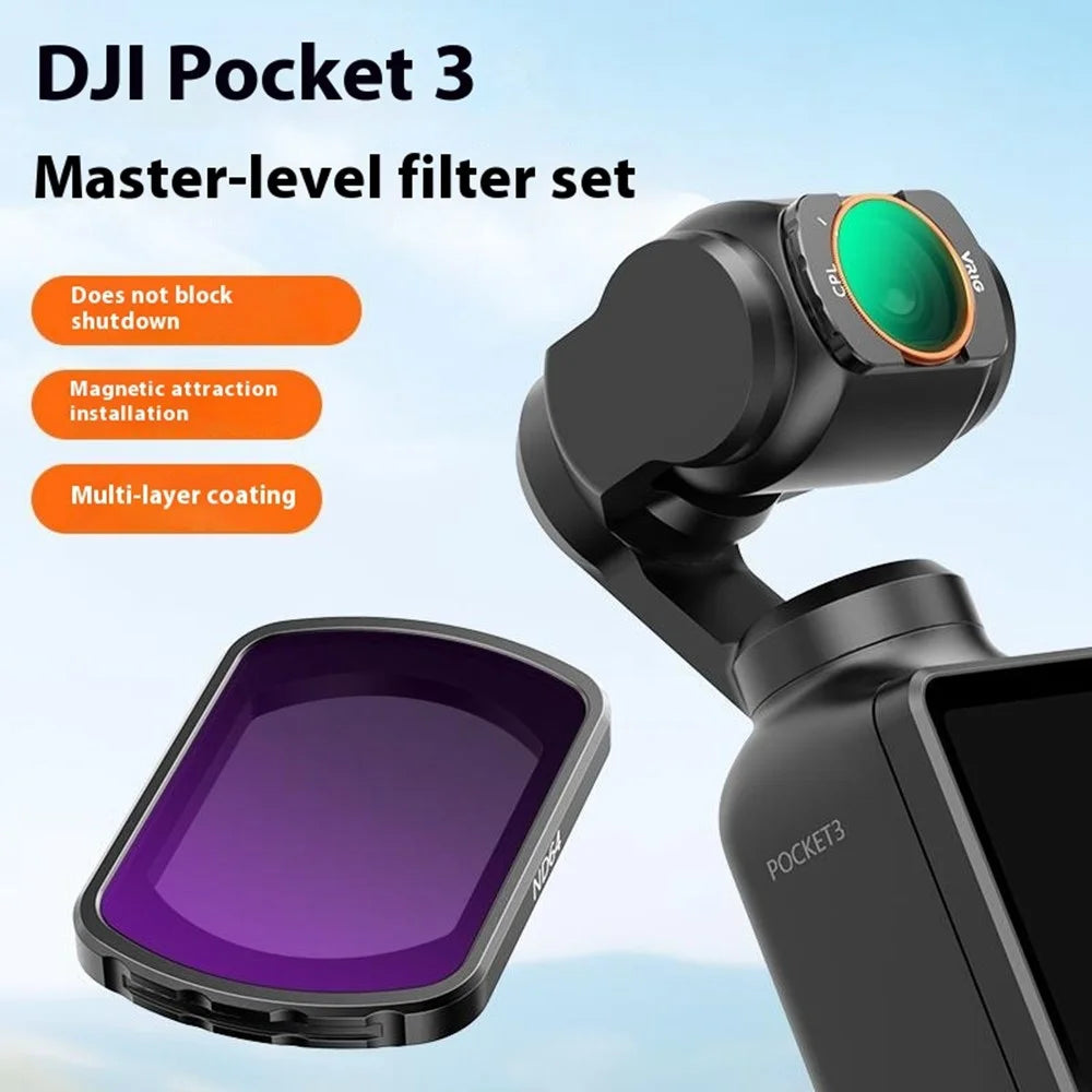 VRIG FT-04 6Pcs for DJI Osmo Pocket 3 Filters Magnetic CPL 1 / 4 Black Soft ND8 / 16 / 32 / 64 Optical Glass Camera Lens Filter - 3