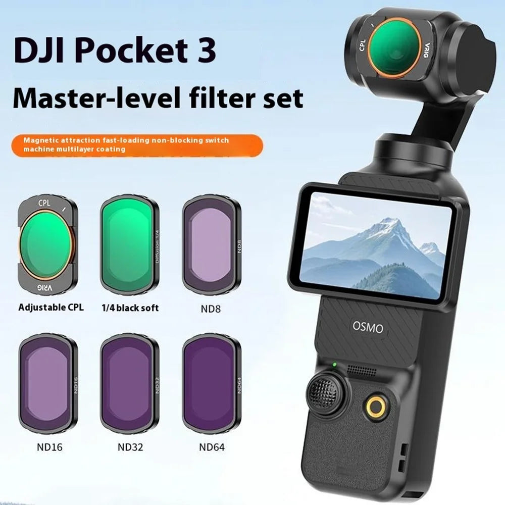 VRIG FT-04 6Pcs for DJI Osmo Pocket 3 Filters Magnetic CPL 1 / 4 Black Soft ND8 / 16 / 32 / 64 Optical Glass Camera Lens Filter - 4