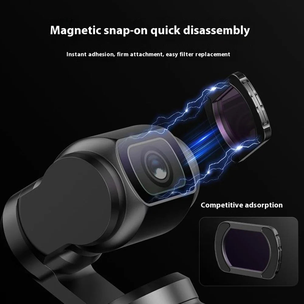 VRIG FT-04 6Pcs for DJI Osmo Pocket 3 Filters Magnetic CPL 1 / 4 Black Soft ND8 / 16 / 32 / 64 Optical Glass Camera Lens Filter - 6