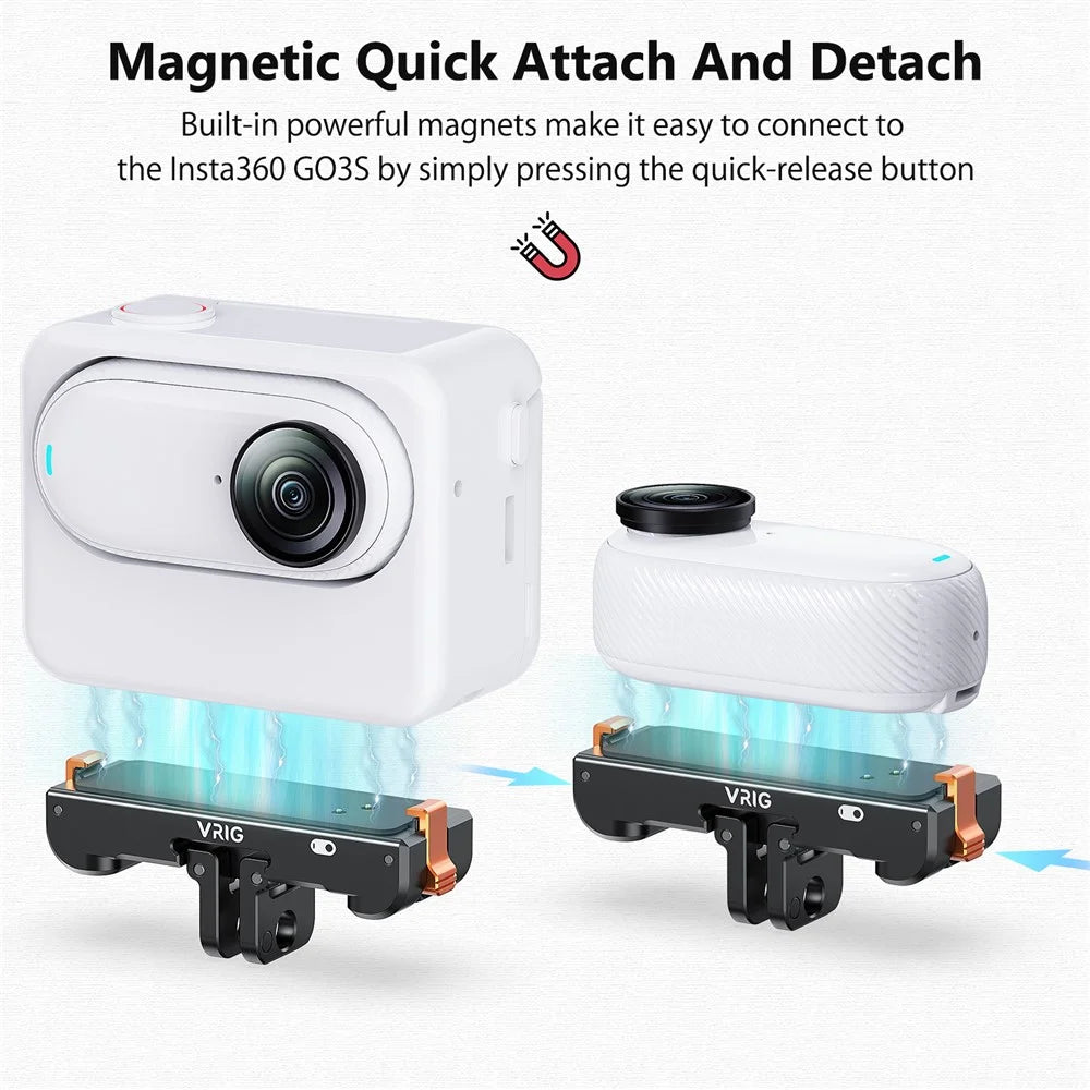 VRIG AC-39 For Insta360 GO 3 / GO 3S Camera Magnetic Mount Quick Release Adapter with Charging Port - 2