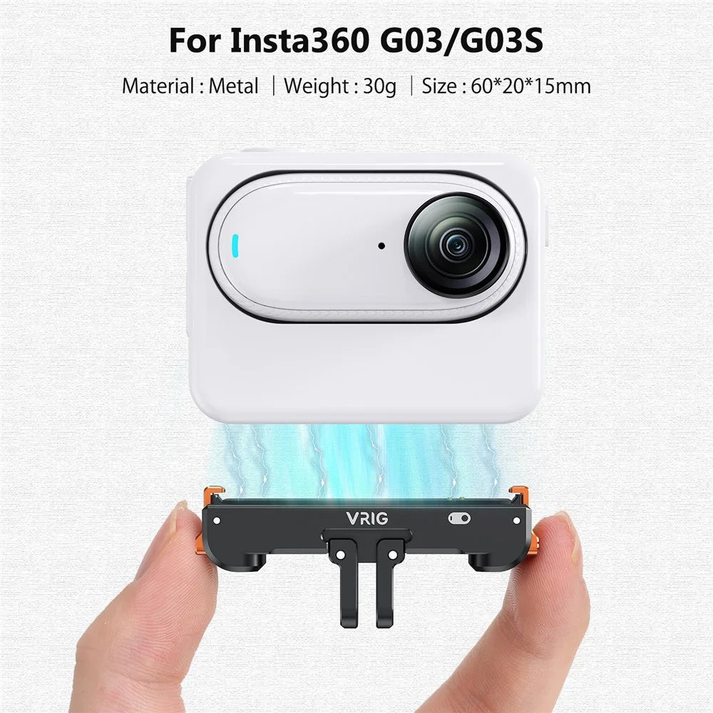VRIG AC-39 For Insta360 GO 3 / GO 3S Camera Magnetic Mount Quick Release Adapter with Charging Port - 3