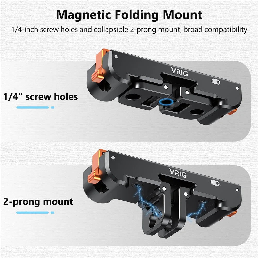 VRIG AC-39 For Insta360 GO 3 / GO 3S Camera Magnetic Mount Quick Release Adapter with Charging Port - 5