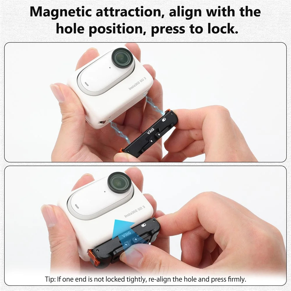 VRIG AC-39 For Insta360 GO 3 / GO 3S Camera Magnetic Mount Quick Release Adapter with Charging Port - 6