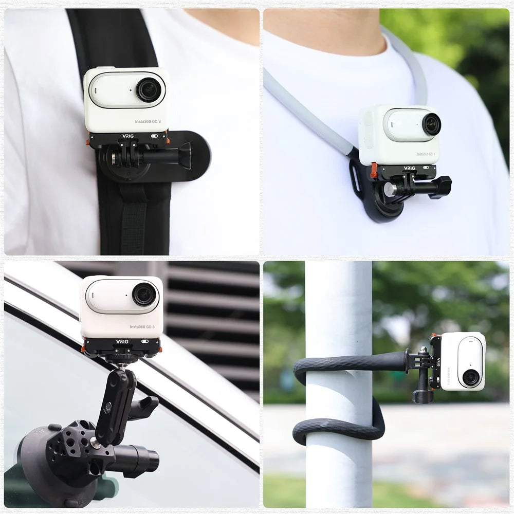 VRIG AC-39 For Insta360 GO 3 / GO 3S Camera Magnetic Mount Quick Release Adapter with Charging Port - 7