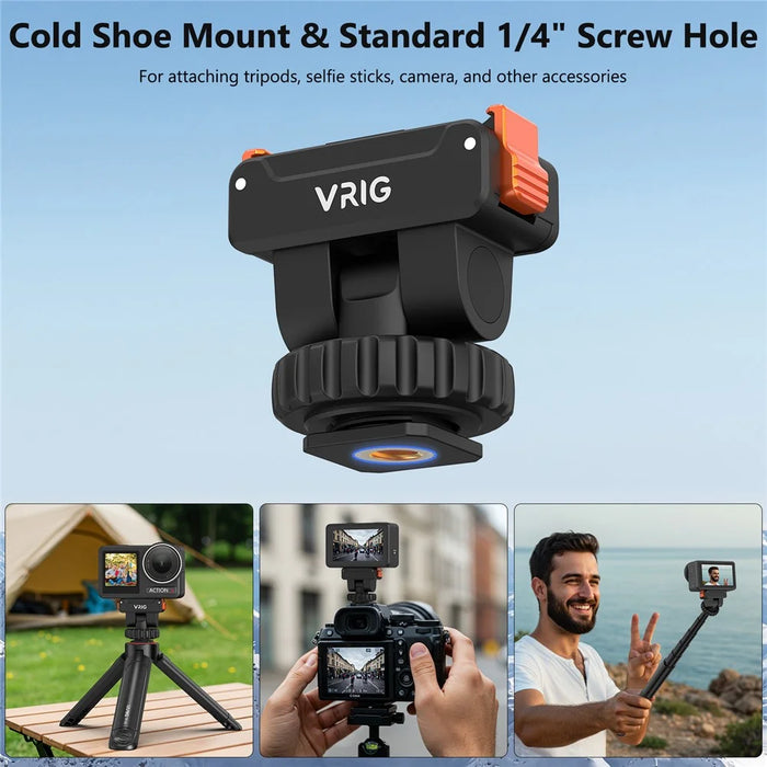 VRIG AC-36 For DJI Osmo Action 5 Pro / 4 / 3 Quick Release Cold Shoe Mount Plastic Camera Bracket - 4