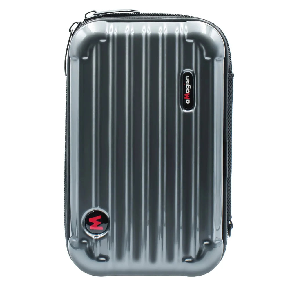 AMAGISN For Insta360 X5 / X4 Camera Small Carrying Case PC + Nylon Storage Box Shoulder Bag - Dark Grey - 1