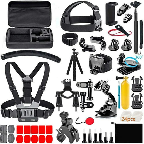71 in 1 Action Camera Accessories Kit Chest Head Strap Selfie Stick Floating Handle Set for GoPro / DJI / Insta360 - 1