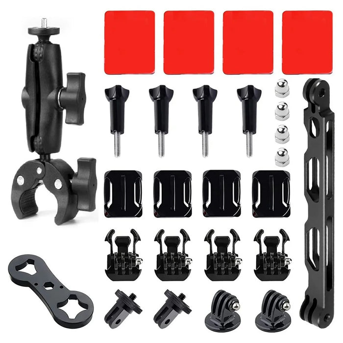 23Pcs / Set Motorcycle Accessory Bundle for Insta360  /  DJI  /  GoPro Action Camera Mount Kit - 1