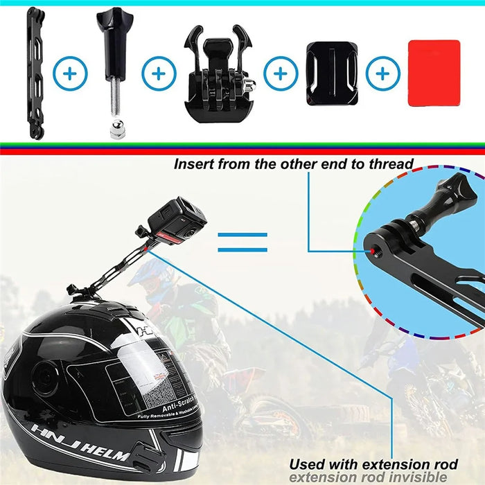 23Pcs / Set Motorcycle Accessory Bundle for Insta360  /  DJI  /  GoPro Action Camera Mount Kit - 3