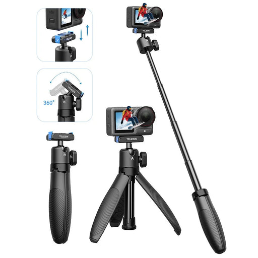 TELESIN S1-MNP-13-TDJ Retractable Tripod for DJI Osmo 360 / Action 5 Pro / 4 / 3 Camera Mini Selfie Stick - 2