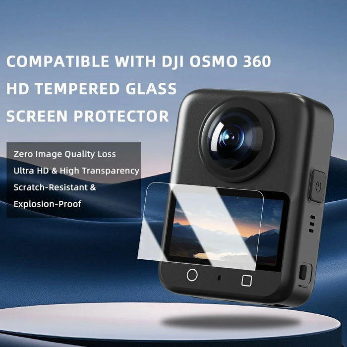 FLYMILE 2 Pack For DJI Osmo 360 Camera Screen Protector HD Ultra Anti-Scratch Tempered Glass Film - 2