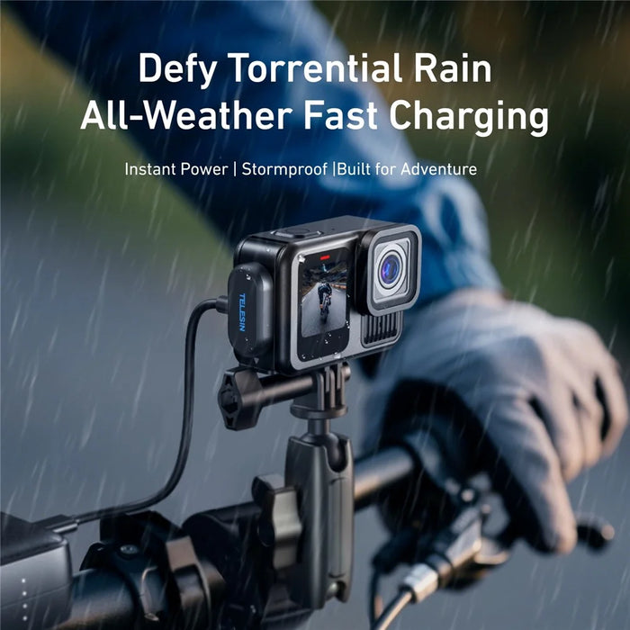 TELESIN S6-CLC-01-TGP For GoPro Hero 13 / 12 / 11 / 10 / 9 Magnetic Charging Cable with Side Cover IPX5 Waterproof Quick Release - 3