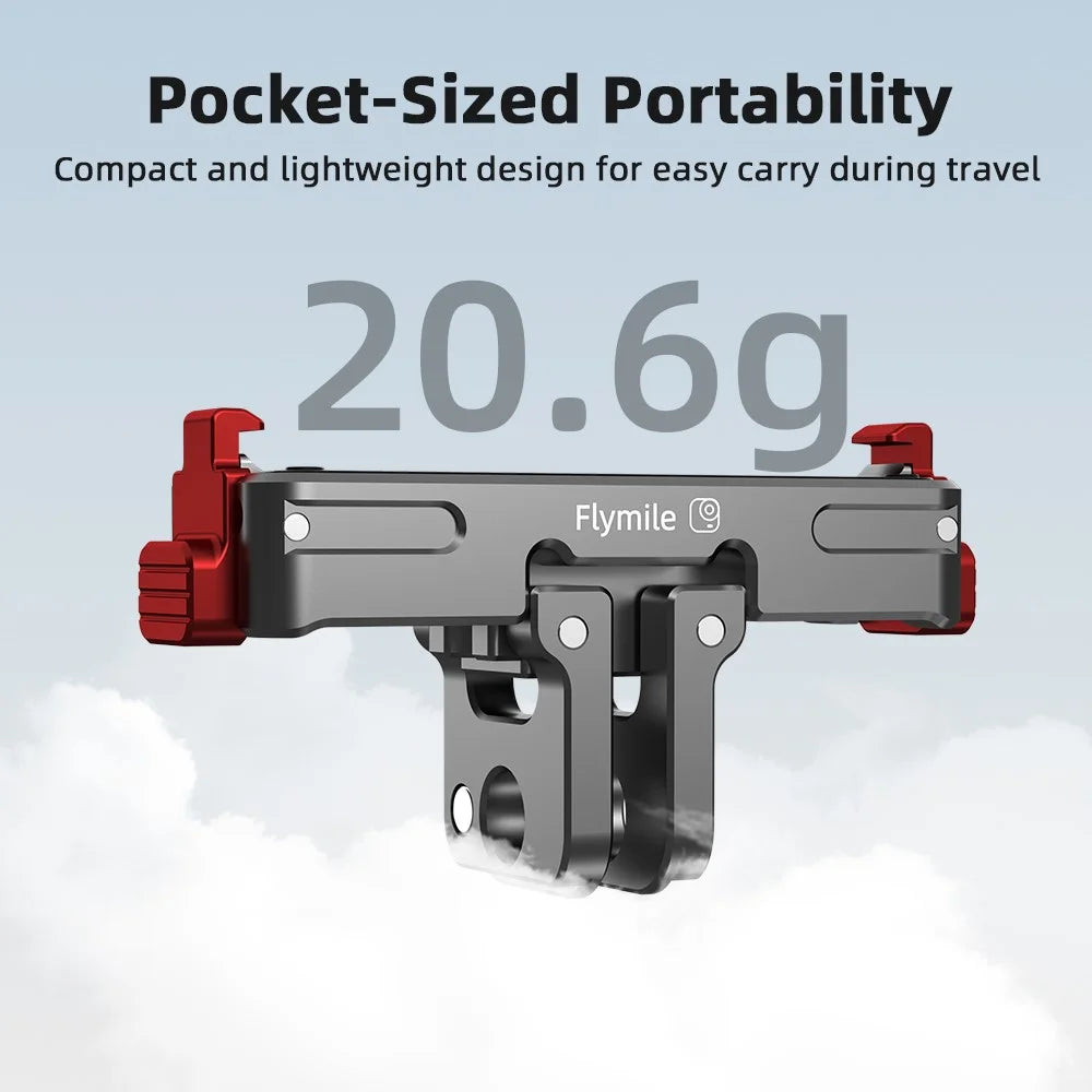 FLYMILE For Insta360 Go Ultra Magnetic Mount Adapter Quick Release Base Shockproof Metal Camera Accessories - 5