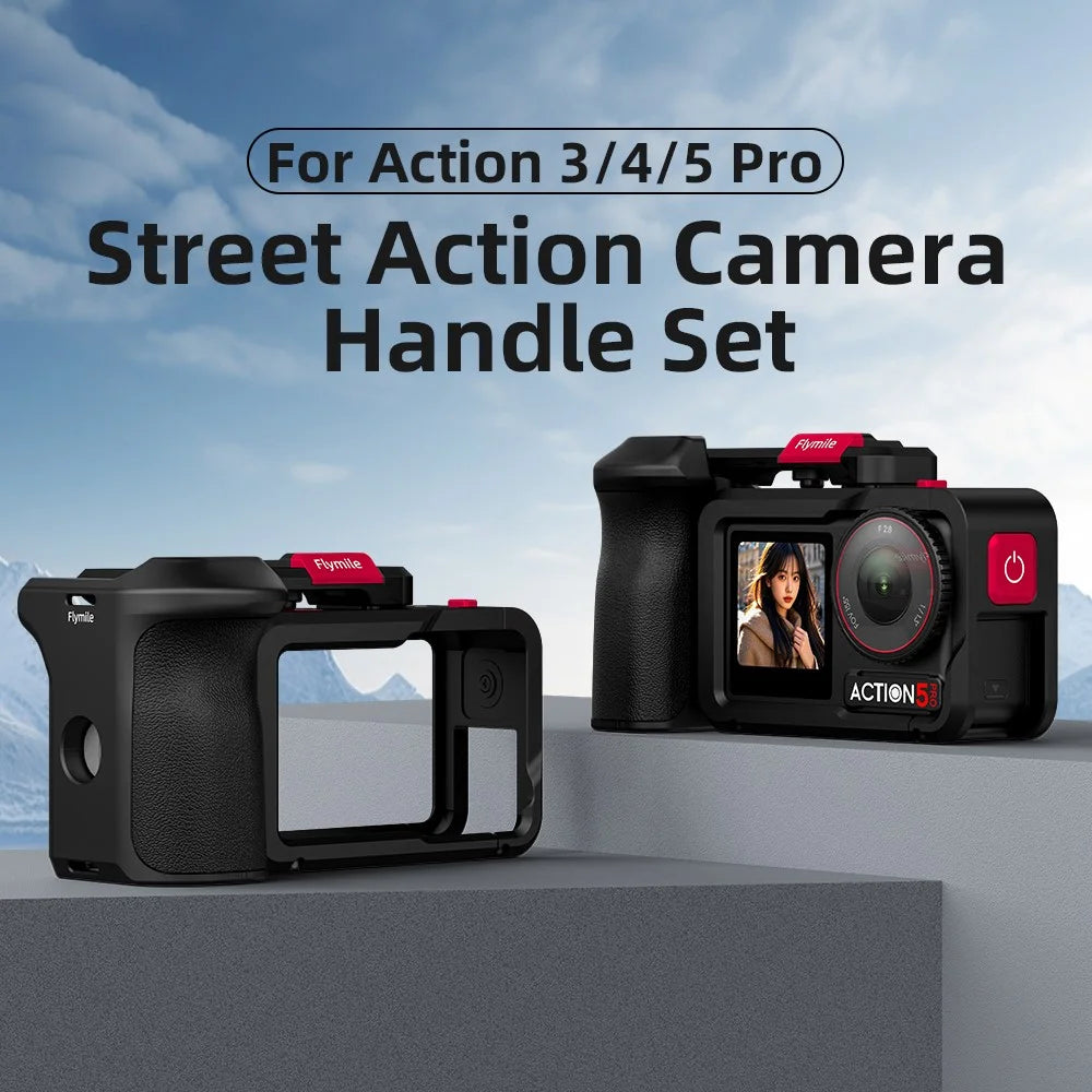 Flymile Street Photography Handle Set for DJI Osmo Action 5 Pro / 4 / 3 Aluminum Alloy Camera Cage Kit - 2