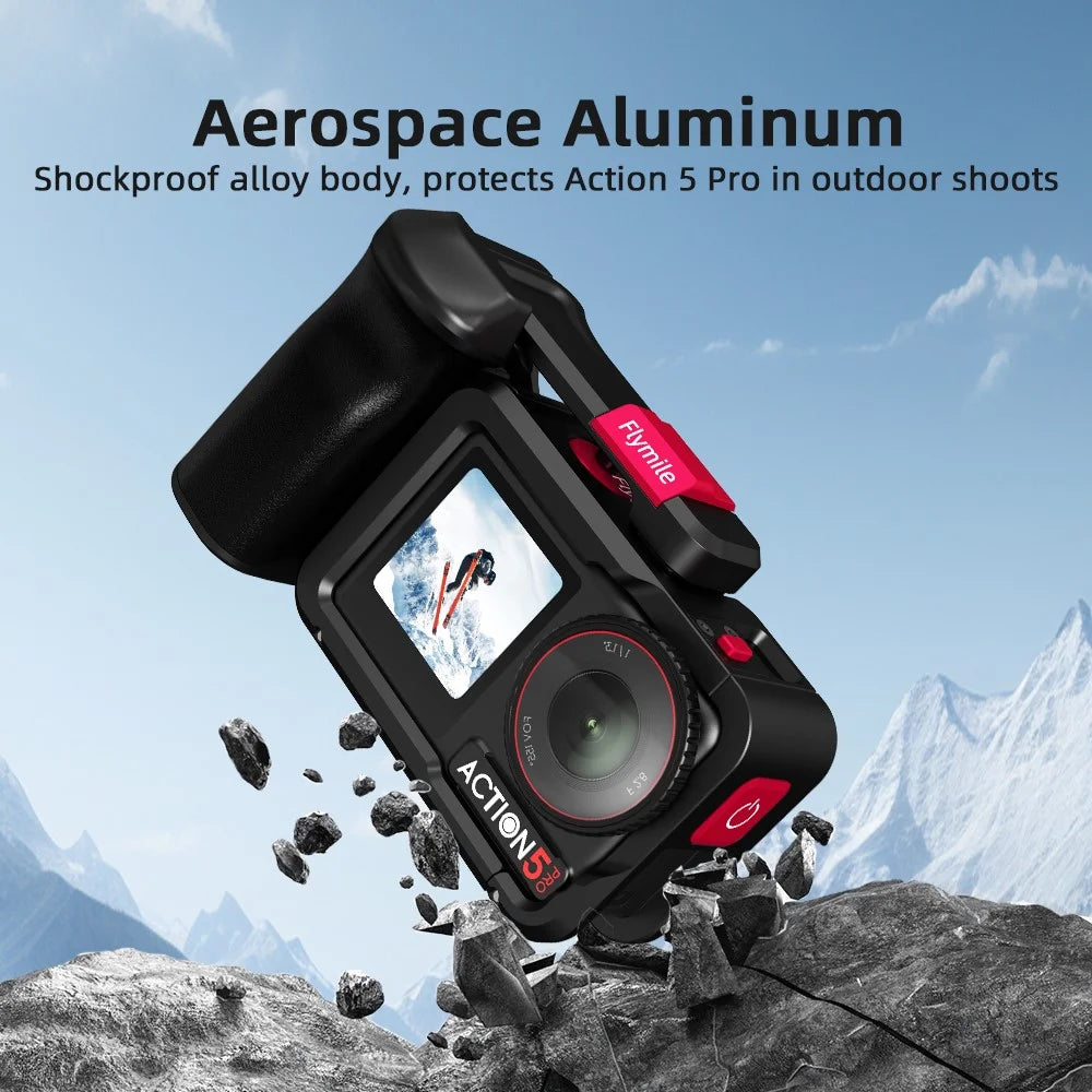 Flymile Street Photography Handle Set for DJI Osmo Action 5 Pro / 4 / 3 Aluminum Alloy Camera Cage Kit - 3