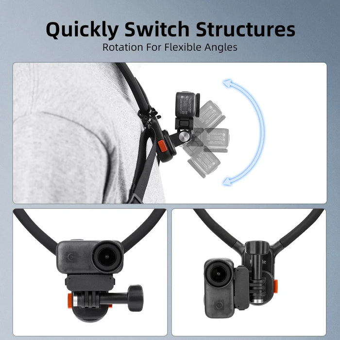FLYMILE Quick Release Neck Mount Bracket with Strap for Action Cameras Hanging Neck Holder - 7