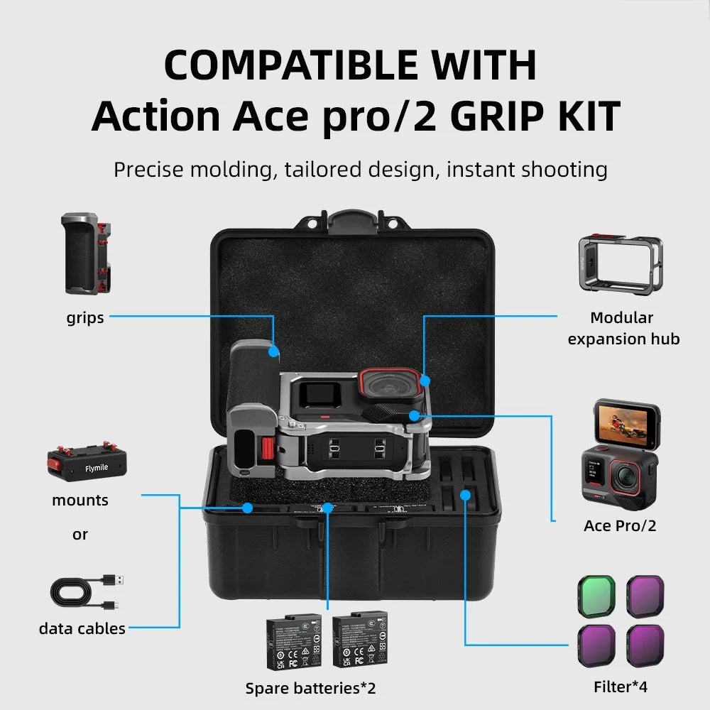 FLYMILE For Insta360 Ace Pro / Ace Pro 2 Case Portable Street Shooting Kit Storage Travel Bag - 6