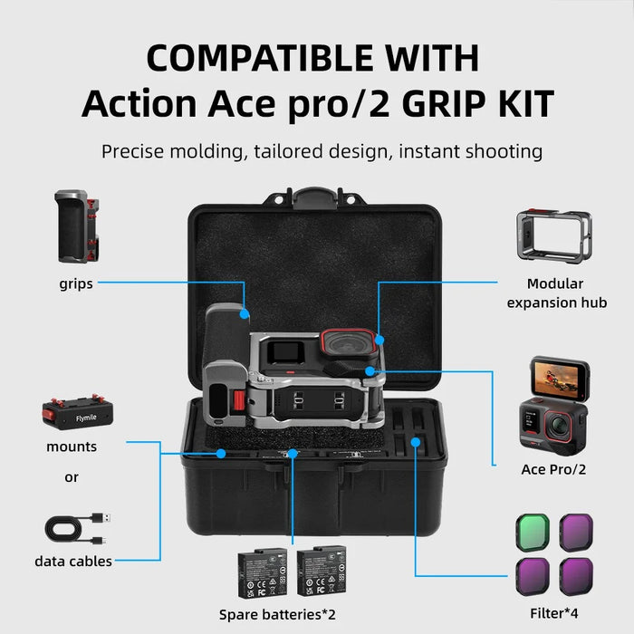 FLYMILE For Insta360 Ace Pro / Ace Pro 2 Case Portable Street Shooting Kit Storage Travel Bag - 6