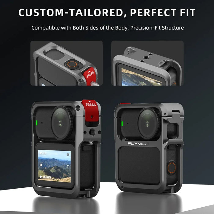 FLYMILE For DJI Osmo Nano Metal Cage Dual Locking Silicone Protection Frame Magnetic Quick Release - 5