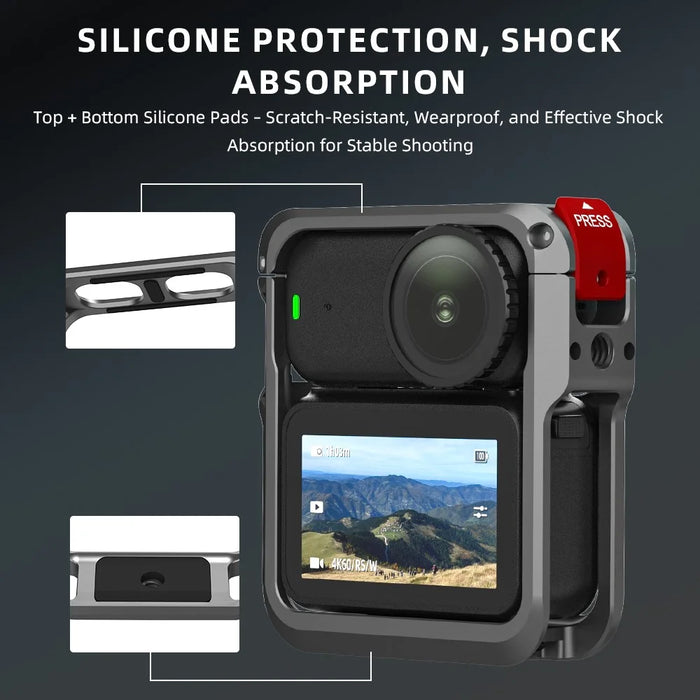 FLYMILE For DJI Osmo Nano Metal Cage Dual Locking Silicone Protection Frame Magnetic Quick Release - 7