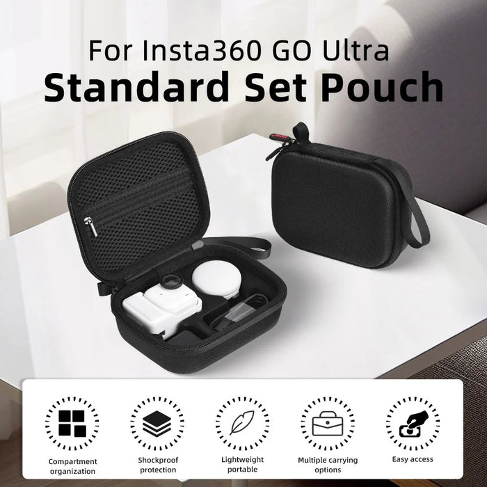 BRDRC For Insta360 Go Ultra Standard Edition Storage Case Protective Carrying Bag Shockproof Compartments - 4