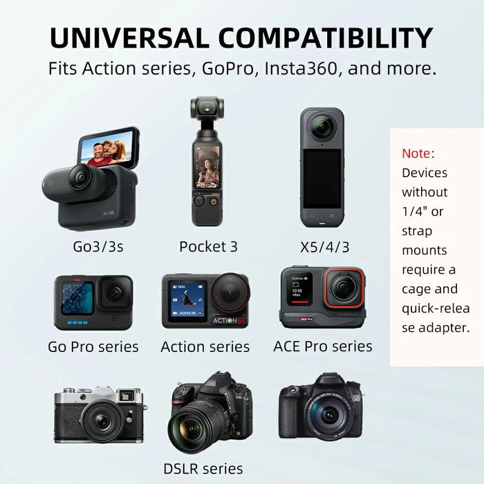FLYMILE for Action Camera Wrist Strap Universal Fit Adjustable Polyester Strap Breathable Secure Shooting - Black - 4