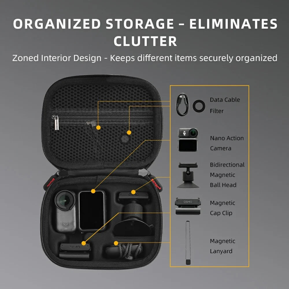 BRDRC For DJI Osmo Nano Camera Carrying Bag Shock Absorbing Nylon Portable Storage Case - 4