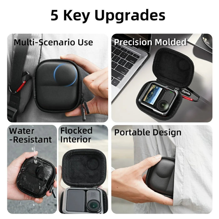 FLYMILE For DJI Osmo Nano Camera Cage-Compatible Shockproof Carry Case PU Leather Portable Storage Bag - 3