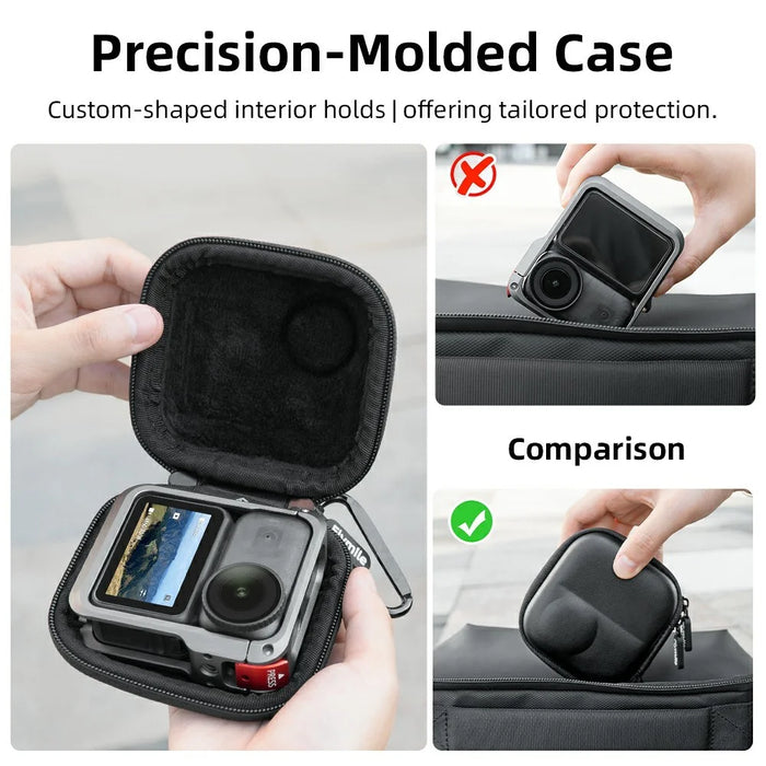 FLYMILE For DJI Osmo Nano Camera Cage-Compatible Shockproof Carry Case PU Leather Portable Storage Bag - 4