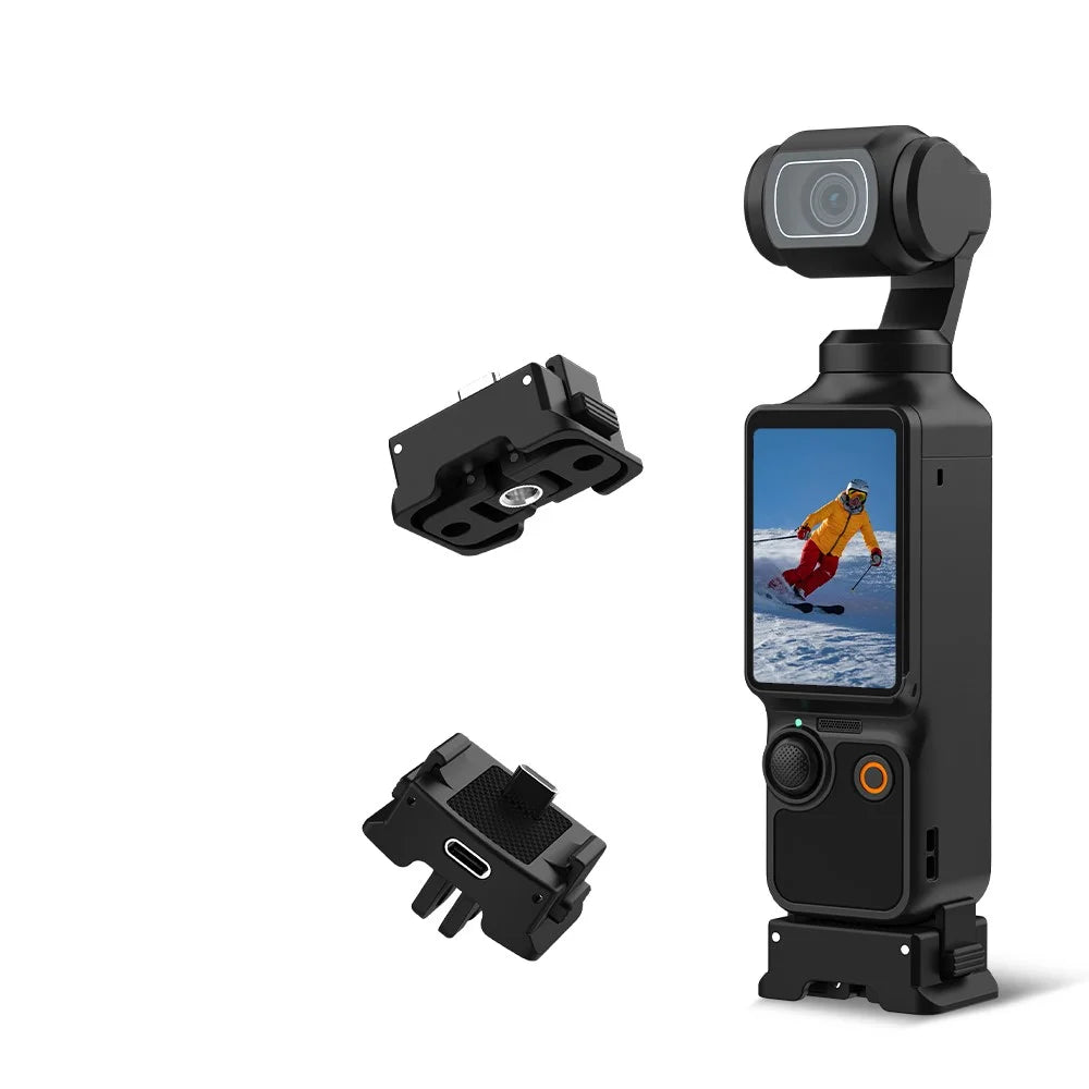 FLYMILE For DJI Osmo Pocket 3 Magnetic Charging Base Quick Release Scratch Resistant - Black - 3