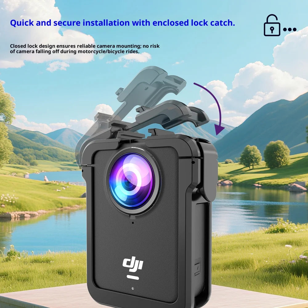 For DJI Osmo 360 Action Camera Protective Case Magnetic Quick Release Frame with Dual Cold Shoe Mount - 4