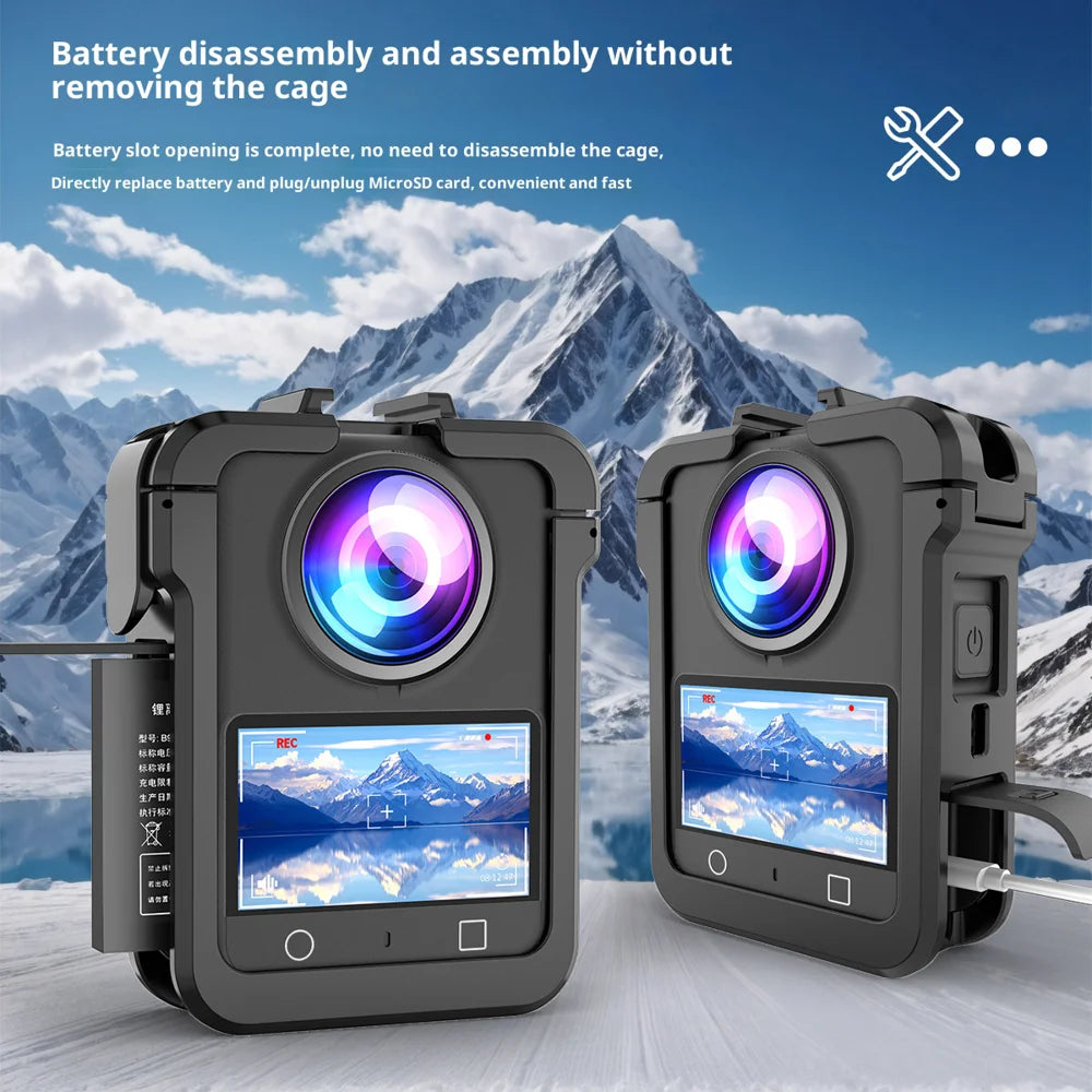 For DJI Osmo 360 Action Camera Protective Case Magnetic Quick Release Frame with Dual Cold Shoe Mount - 5
