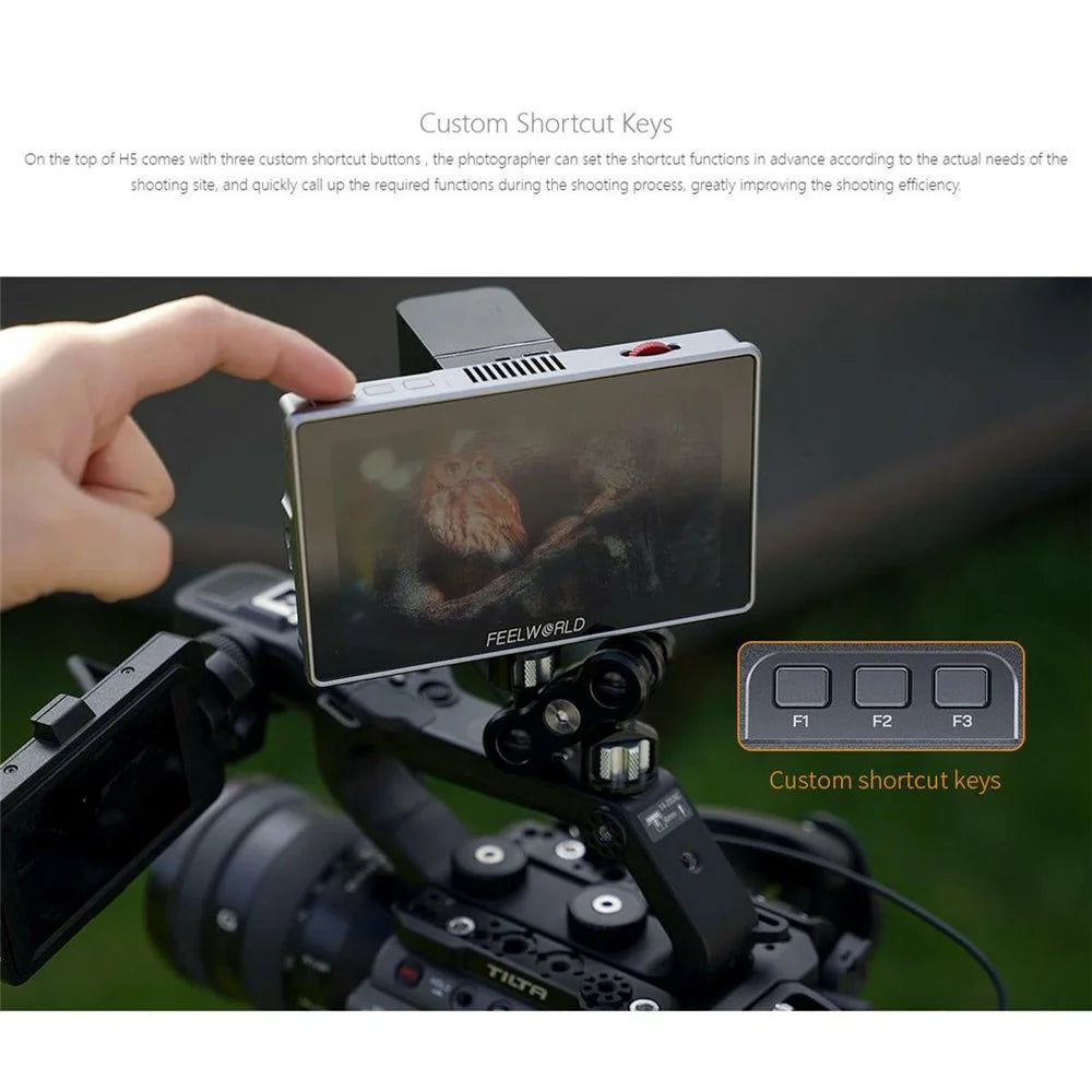 FEELWORLD H5 5.5 Inch 1200nit High Brightness Monitor 12G SDI HD 2.0 Touch Screen Camera Field Monitor - 6