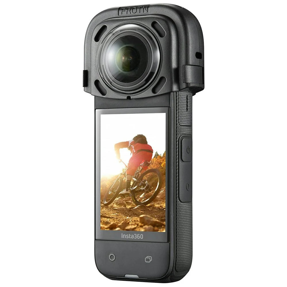 086 For Insta360 X4 Action Camera Lens Protector ABS + Tempered Glass Snap-on Lens Guard - 4