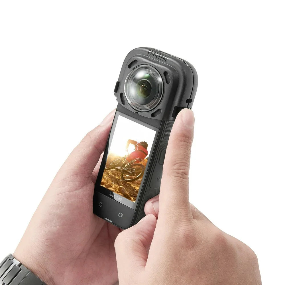 086 For Insta360 X4 Action Camera Lens Protector ABS + Tempered Glass Snap-on Lens Guard - 6