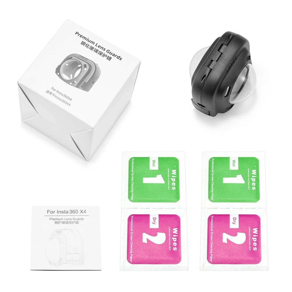 086 For Insta360 X4 Action Camera Lens Protector ABS + Tempered Glass Snap-on Lens Guard - 7