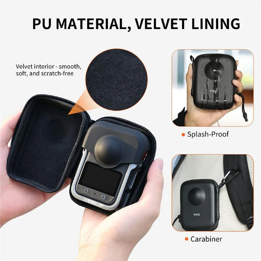 VRIG AC-57 For DJI Osmo 360 Camera Storage Bag PU Leather Anti Drop Zipper Protective Case - 2
