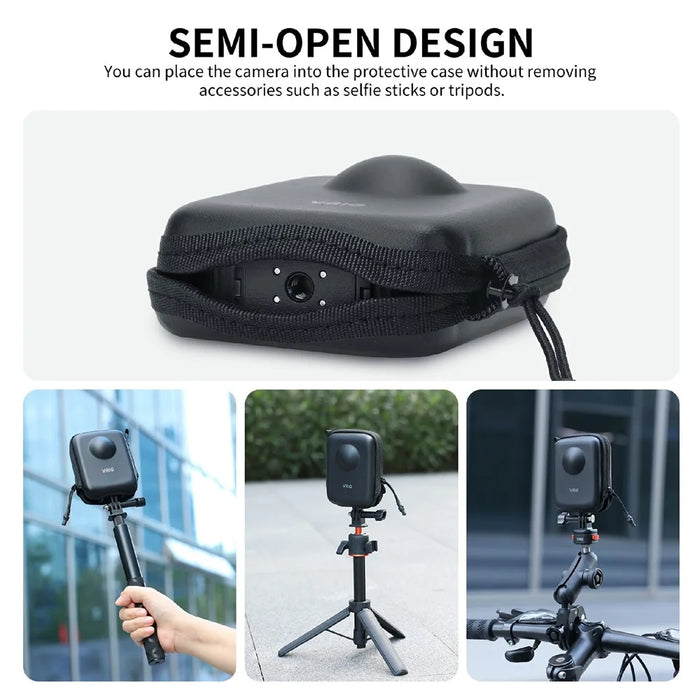 VRIG AC-57 For DJI Osmo 360 Camera Storage Bag PU Leather Anti Drop Zipper Protective Case - 3