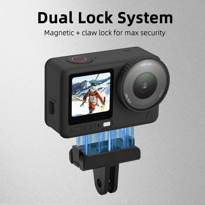 FLYMILE For DJI Osmo Nano / Action 6 Camera Magnetic Quick Release Adapter Two Claw Mount Base - 6