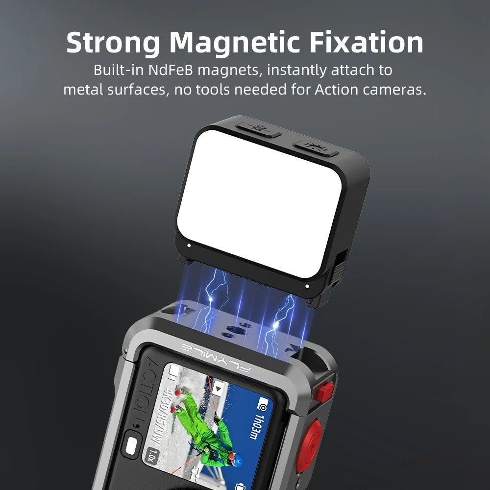 FLYMILE For DJI Osmo Nano / Action 6 Camera Magnetic Fill Lamp 3 Color Temperatures Photography LED Video Light - 7