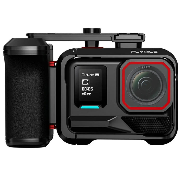 FLYMILE For Insta360 Ace Pro  /  Pro 2 Photography Handle Set Camera Grip Holder Plastic Cage Kit with Adjustable Shutter - 3