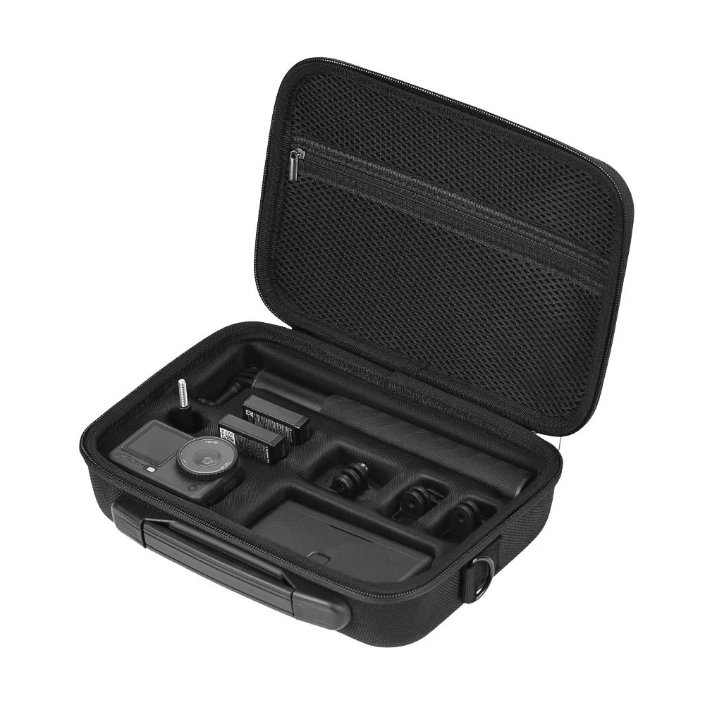 BRDRC For DJI Osmo Action 6 Storage Case Precision Molded Waterproof Shockproof Bag with Shoulder Strap - Black - 6