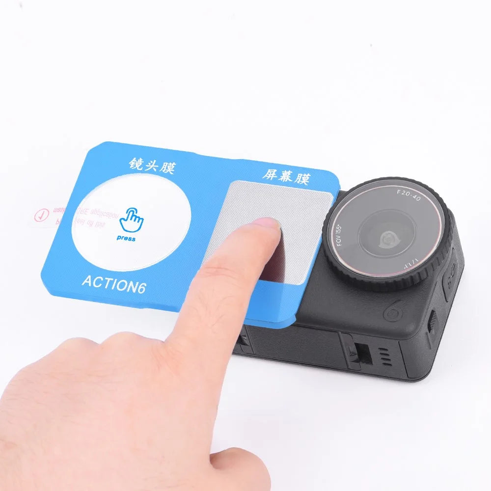 FLYMILE For DJI Osmo Action 6 Front and Rear Screen Protector Tempered Glass Lens Film with Application Tool Set - 3