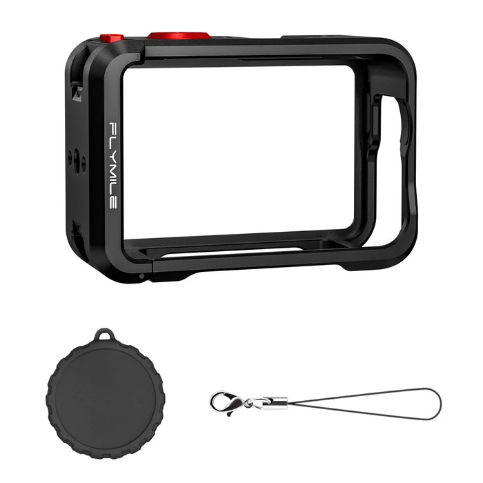 FLYMILE Single Opening Camera Cage for DJI Osmo Action 6 Protective Metal Frame with Cold Shoe and 1  /  4" Thread - 1