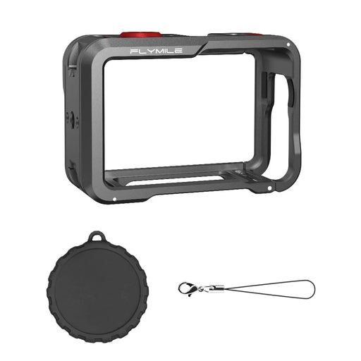 FLYMILE Double Opening Camera Cage for DJI Osmo Action 6 Protective Metal Frame with Cold Shoe and 1  /  4" Thread - 1