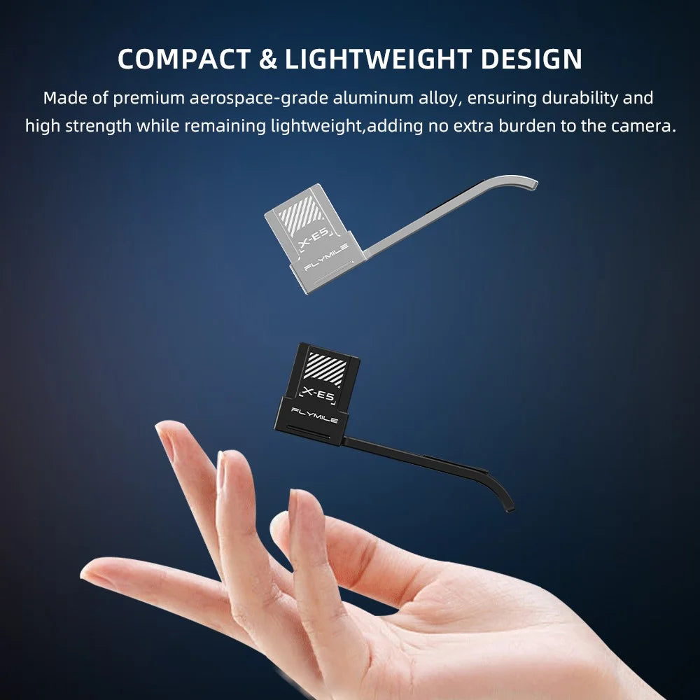FLYMILE Thumb Grip for Fujifilm X-E5 Camera Thumbs Up Rest Hand Grip with Hot Shoe Cover - Silver - 7