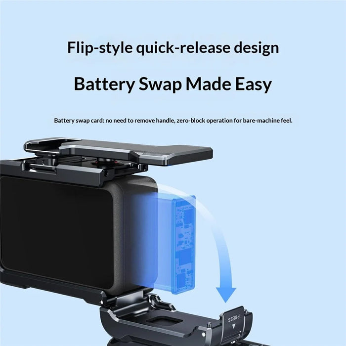TELESIN For DJI Osmo Action 6 Street Photography Handle Kit Aluminum Alloy Quick-Release Camera Cage with TF Card Slot - 5